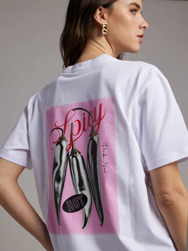 Pink Noir Spicy T-shirt Wit