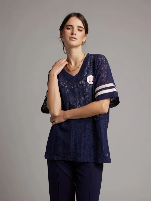 Pink Noir Yoni T-shirt Blauw