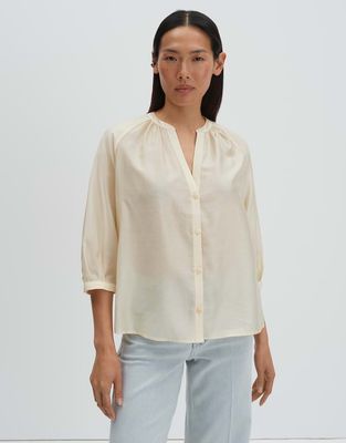 Someday Fijn glanzende blouse geel