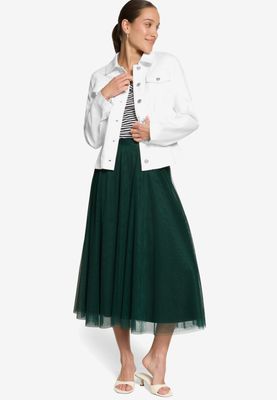 Zero Getailleerd spijkerjack met knoopsluiting Wit