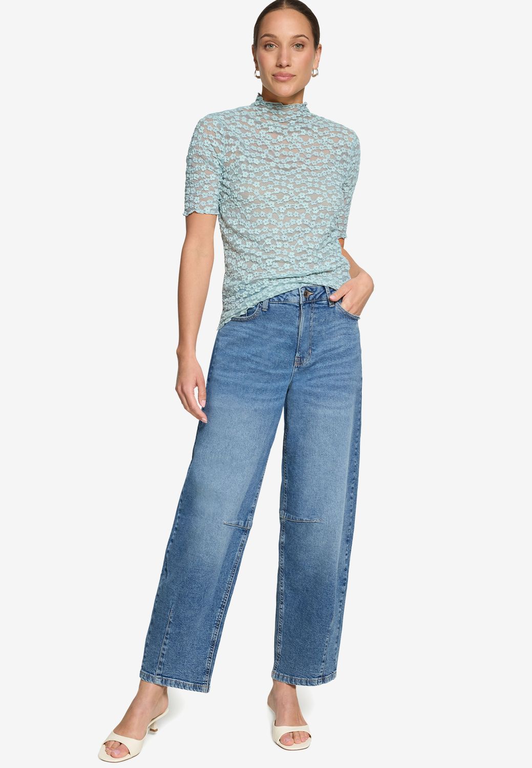 Zero Kanten shirt silver blue