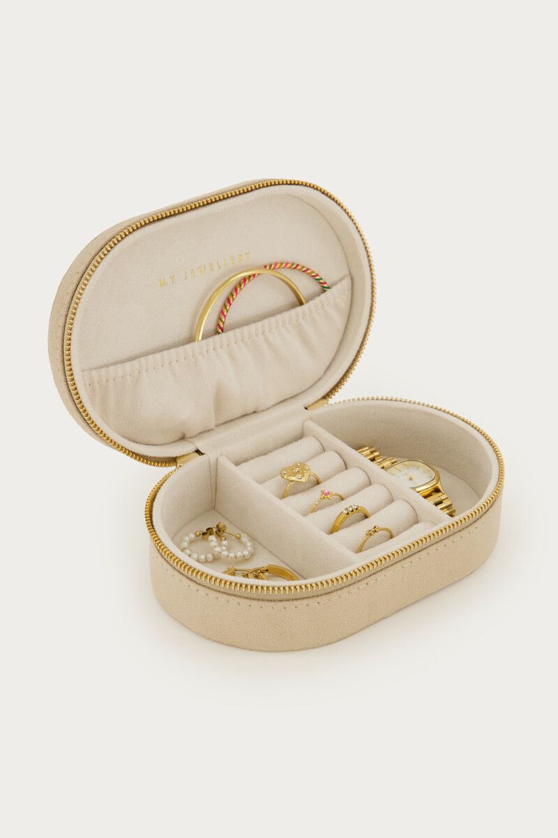 My Jewellery beige sieraden box met bloemen