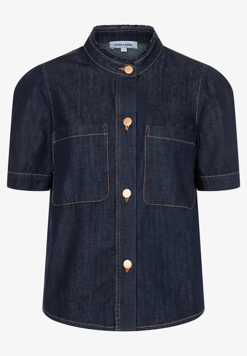 More &amp; More Denim Blouse donkerblauw