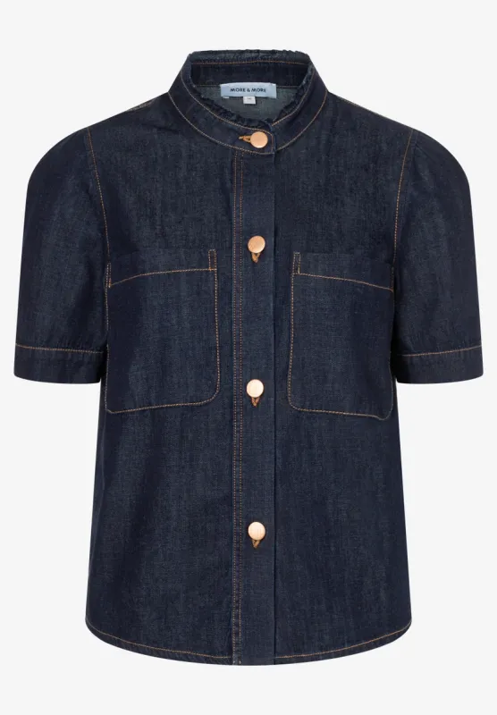 More &amp; More Denim Blouse donkerblauw