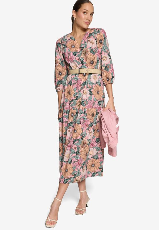 Zero  maxi-jurk met riem bloemenprint