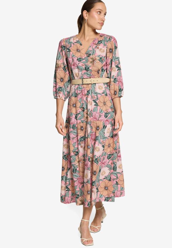 Zero  maxi-jurk met riem bloemenprint