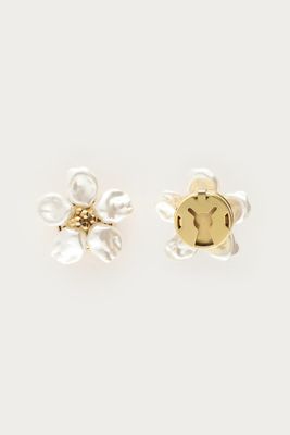 My Jewellery Witte bloemen knopen set Goud