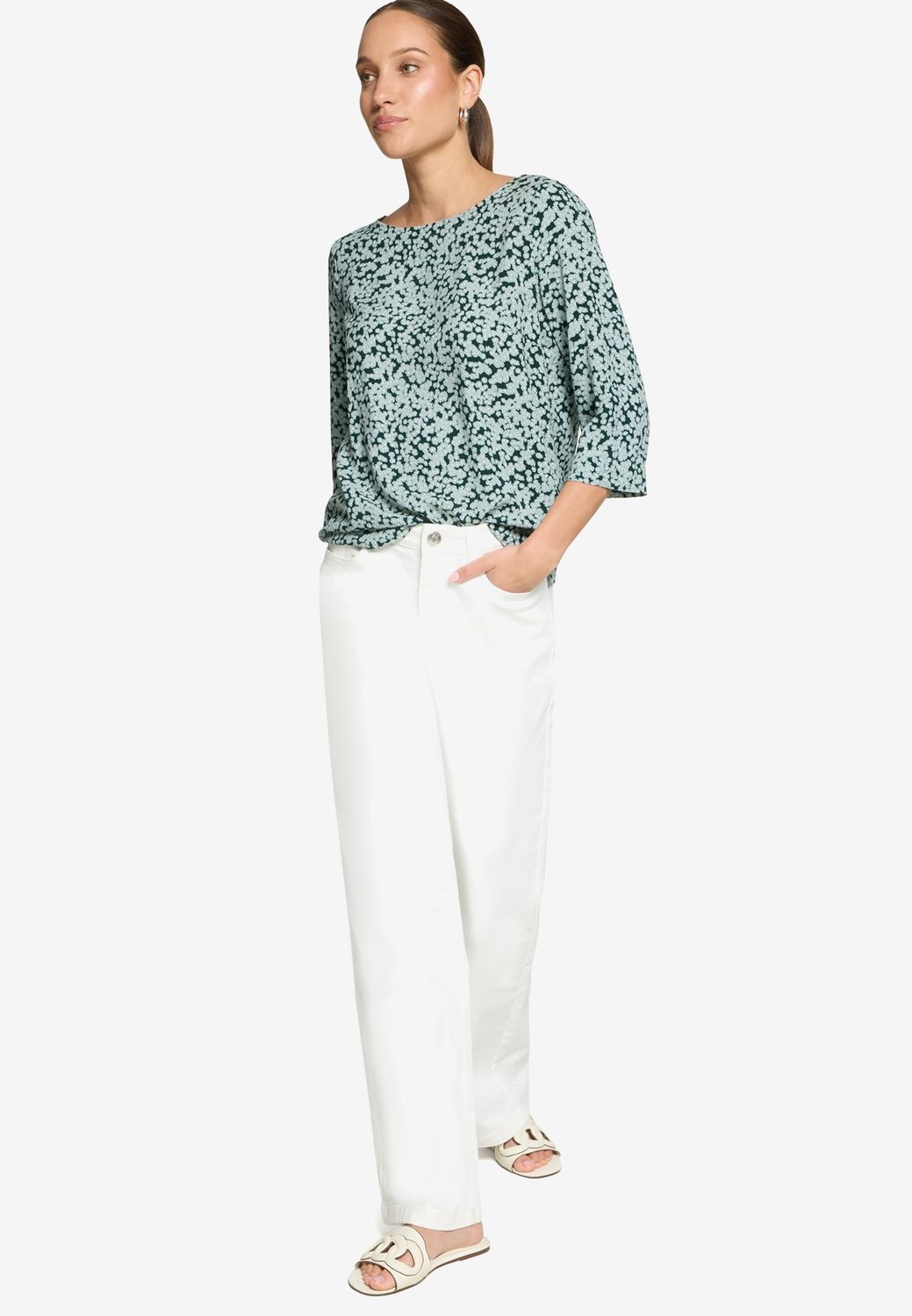 Zero Blouse met bloemenprint groen/blauw