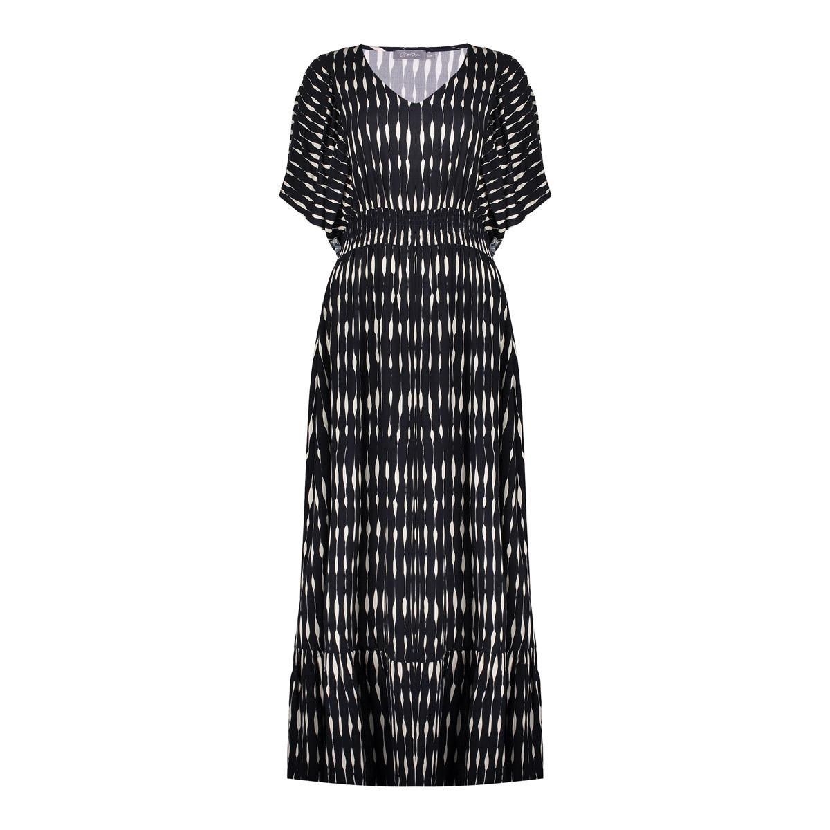 Geisha maxi jurk met print Zwart