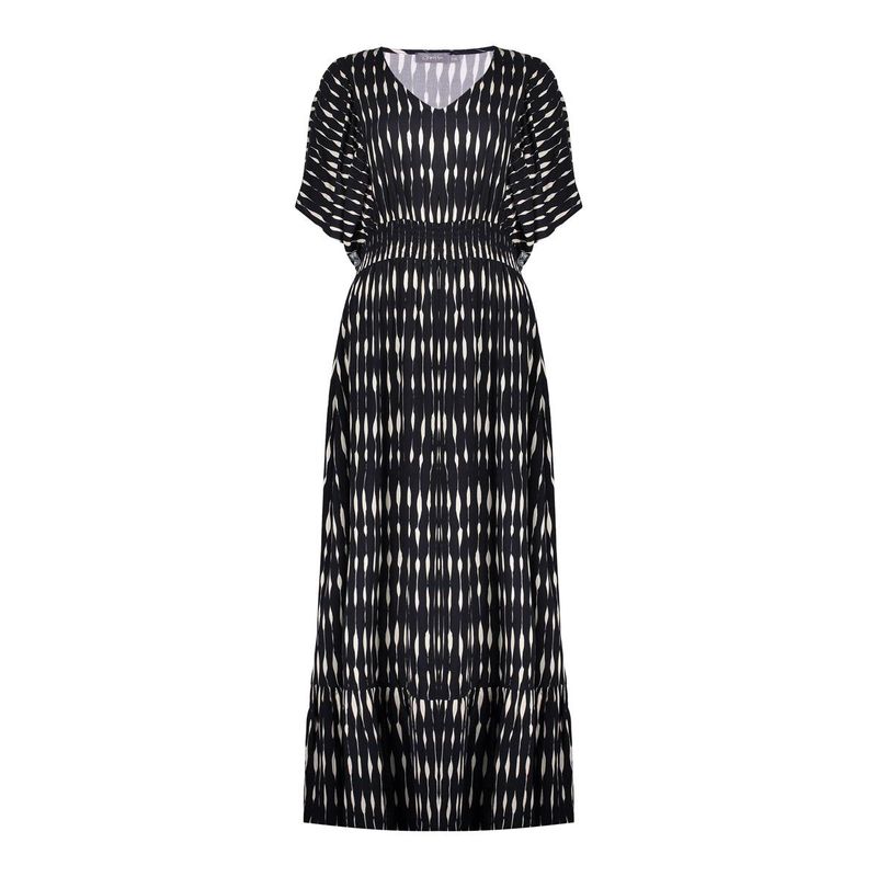 Geisha maxi jurk met print Zwart