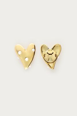 My Jewellery hartjes met imitatieparels knopen set Goud
