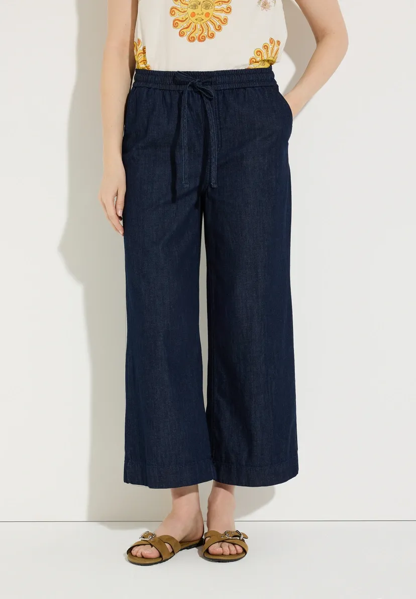 More &amp; More Fluent Denim Culotte dark blue denim