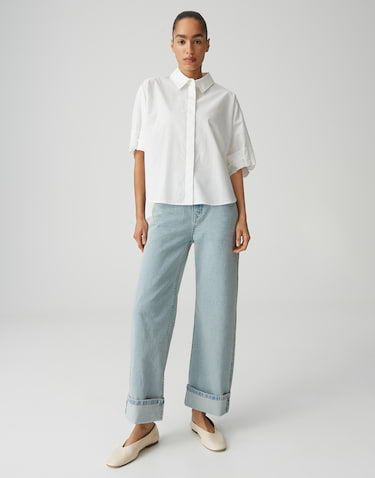 Opus Finoa Blouse met korte mouwen Beige