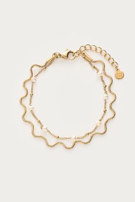 My Jewellery Bold dubbele armband met imitatieparels Goud