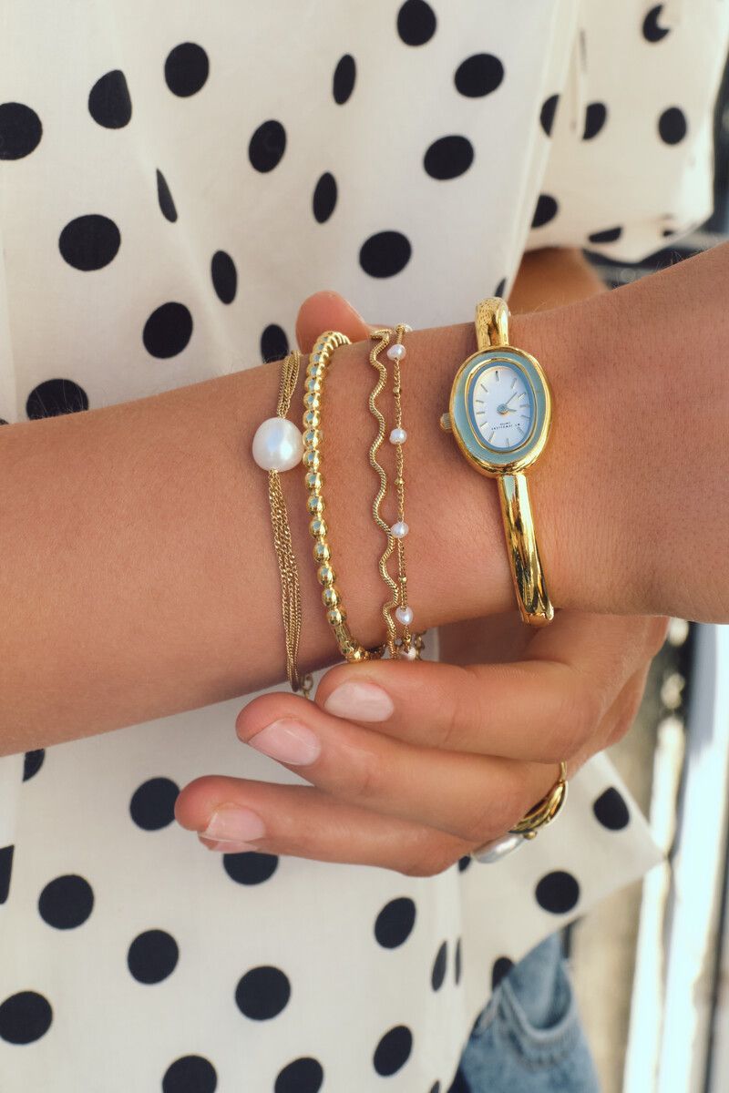 My Jewellery bold dubbele armband met imitatieparels Goud