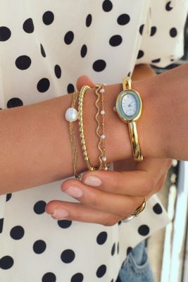 My Jewellery bold dubbele armband met imitatieparels Goud