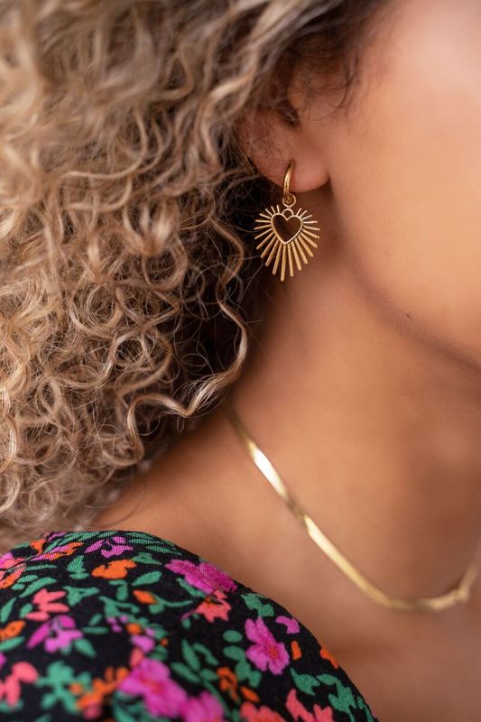 My Jewellery Oorringen met hart zonnestraal  Goud