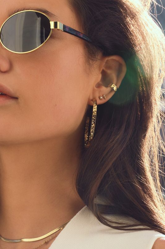 My Jewellery bold grote oorringen "hammered" Goud