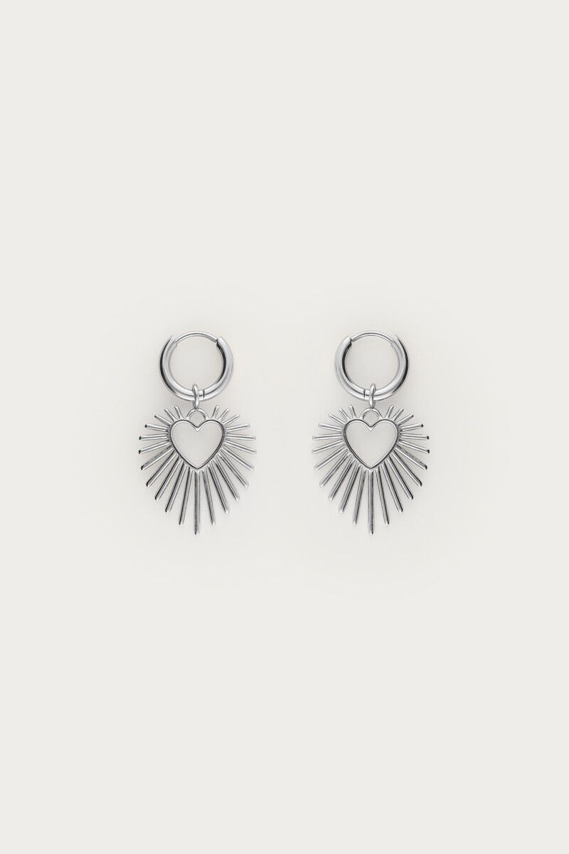 My Jewellery Oorringen met hart zonnestraal Zilver