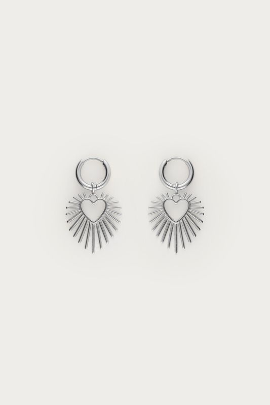 My Jewellery Oorringen met hart zonnestraal Zilver