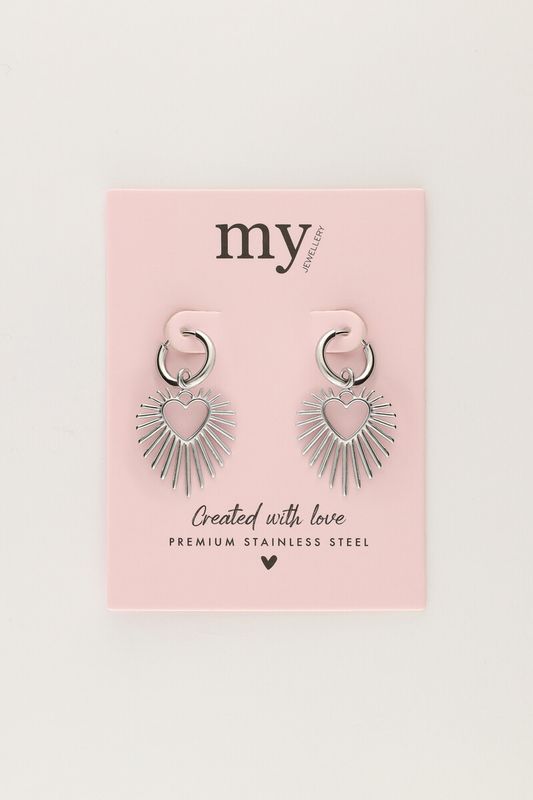 My Jewellery Oorringen met hart zonnestraal Zilver