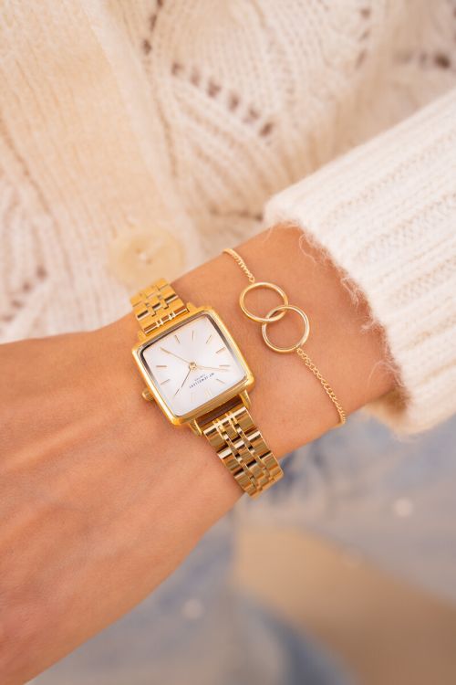 My Jewellery Vierkant horloge met witte wijzerplaat