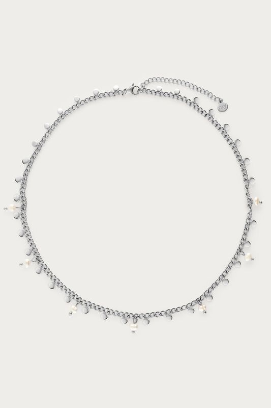 My Jewellery Ketting met kleine munten en zoetwaterparels Zilver