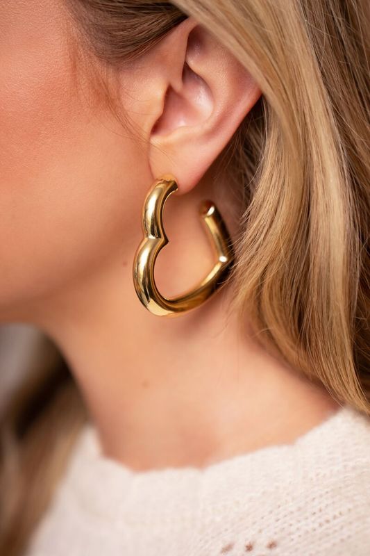 My Jewellery Statement oorbellen groot hart Goud
