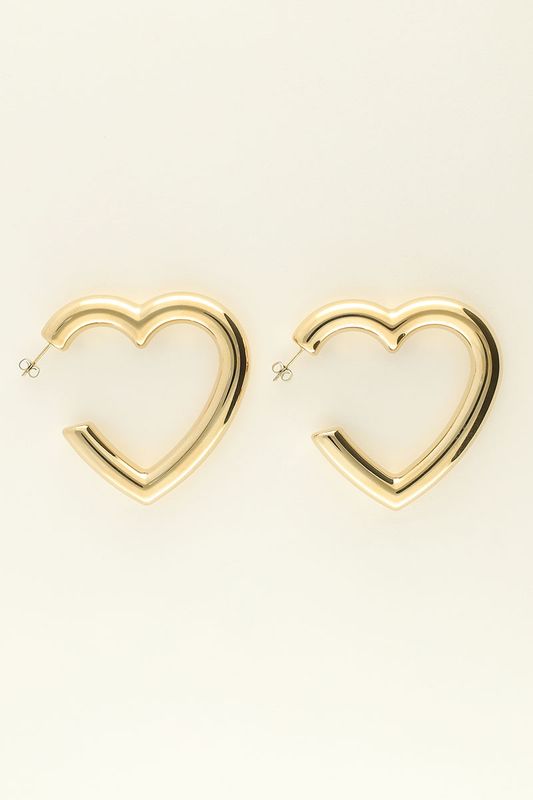 My Jewellery Statement oorbellen groot hart Goud