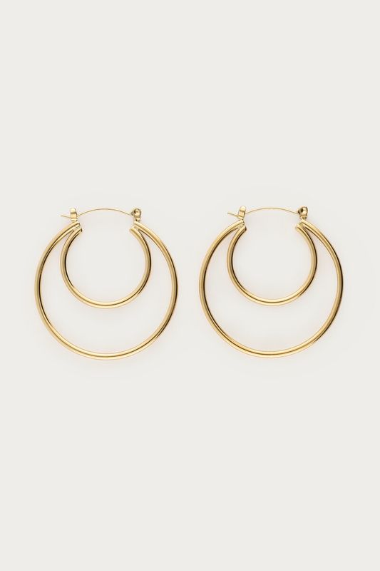 My Jewellery bold dubbele oorringen groot Goud