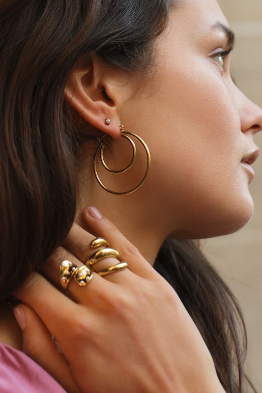 My Jewellery bold dubbele oorringen groot Goud