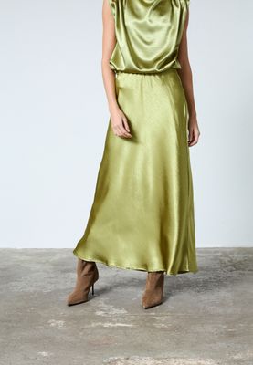 Sisters Point satijnen midi-rok Groen