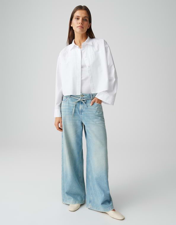 Opus Meddy loose Relaxed Wide Leg Jeans Blauw