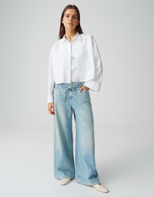 Opus Meddy loose Relaxed Wide Leg Jeans Blauw
