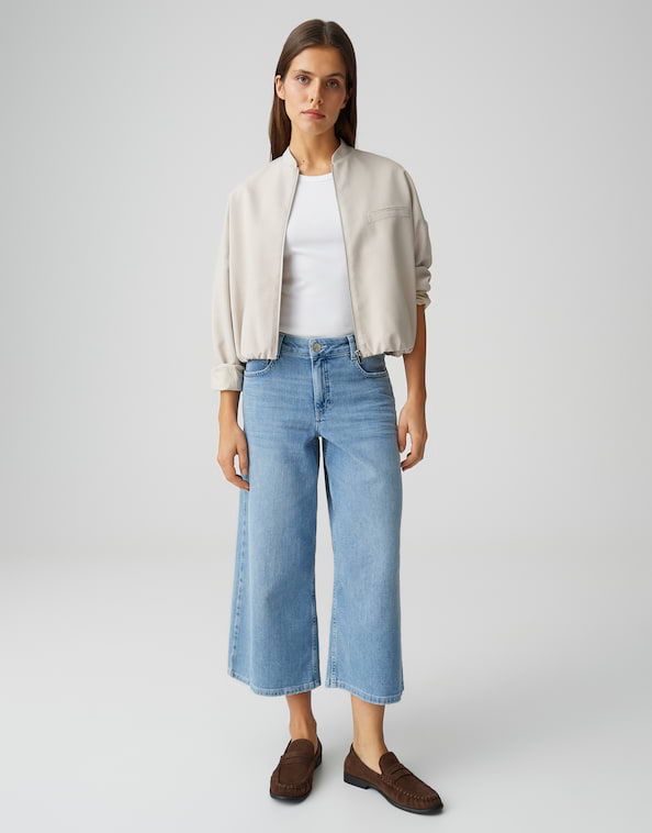 Opus Minah airy culotte jeans Blauw