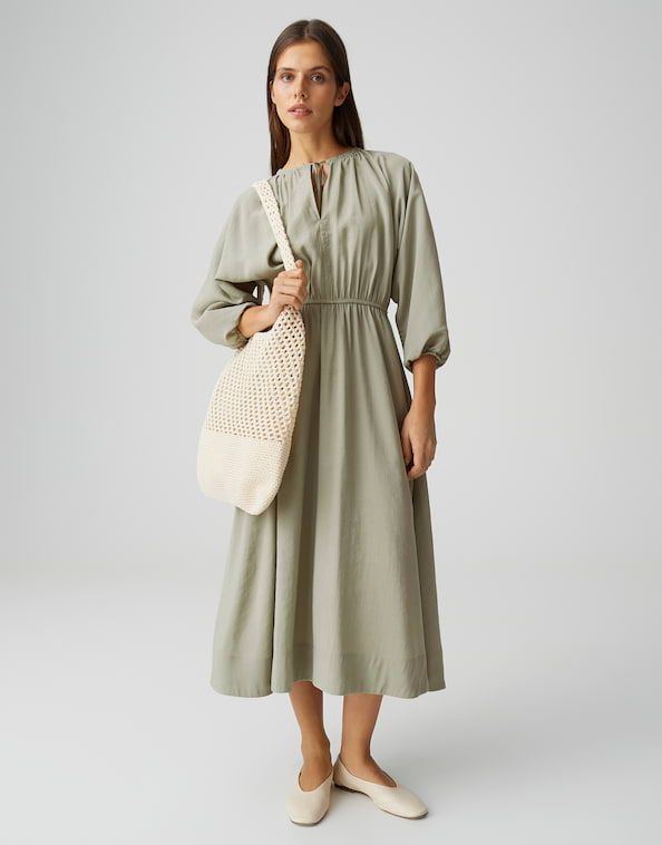 Opus Worty tuniekjurk pale olive