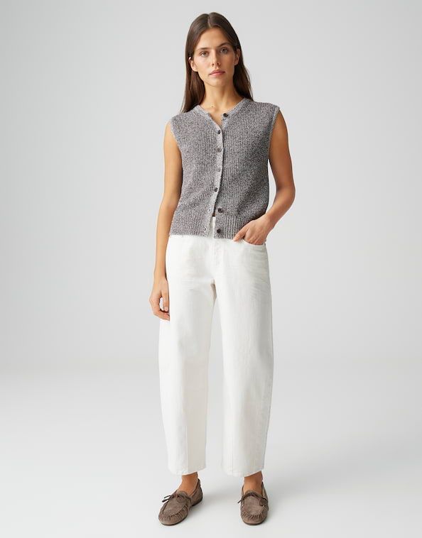 Opus Lissie bold barrel jeans Beige