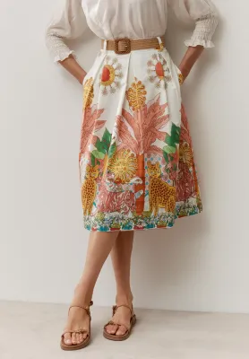 More &amp; More Jungle Print Poplin Rok Groen