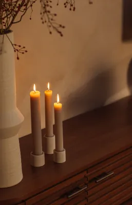 YAYA Cilindervormige kandelaar Ecru