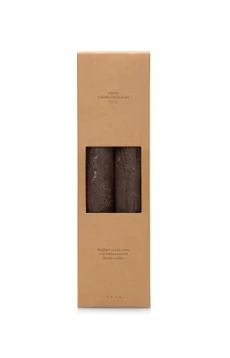 YAYA Set rustieke dinerkaarsen XL Bruin