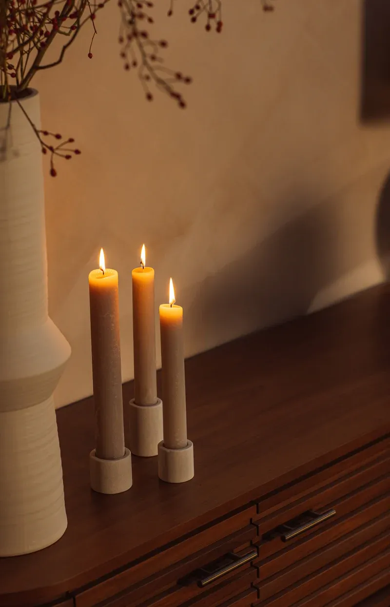 YAYA Cilindervormige kandelaar Ecru