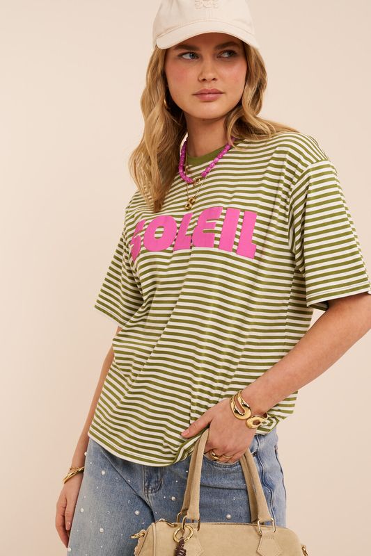 My Jewellery Groen gestreept T-shirt "Soleil"