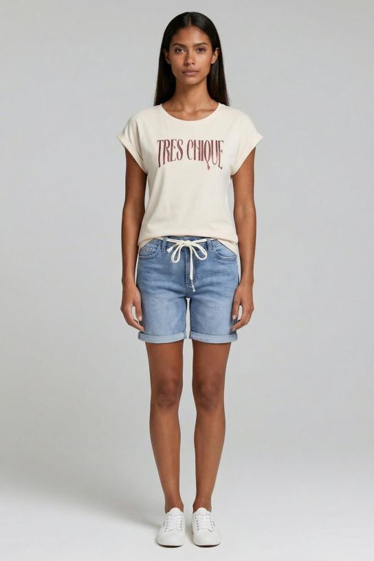 Geisha denim shorts mid blue