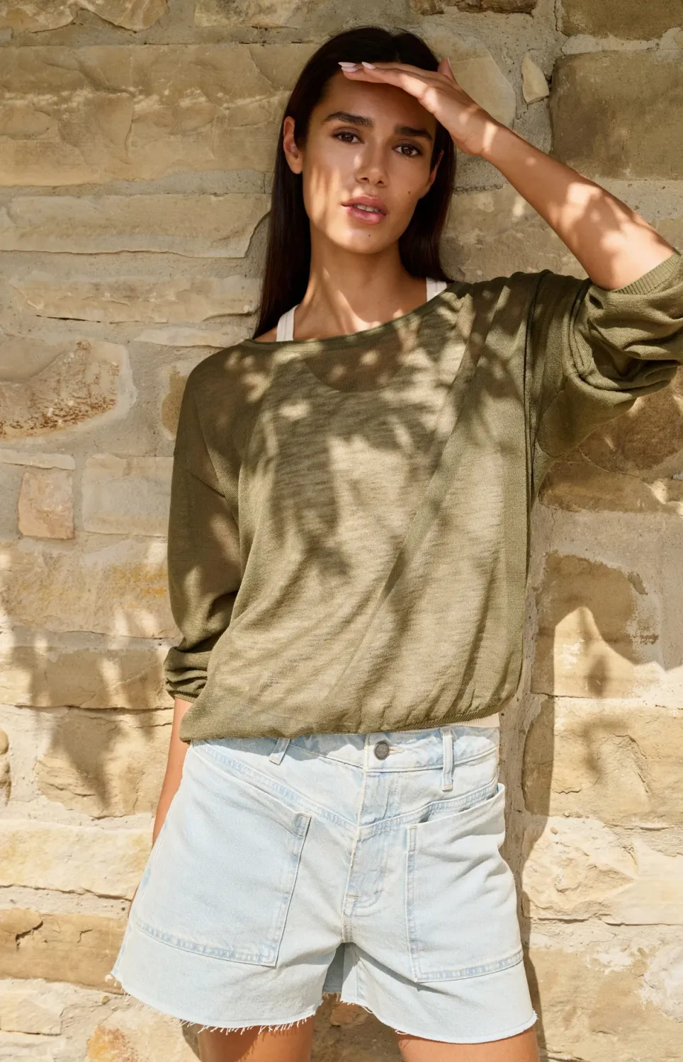 YAYA Twinset trui met bijpassende single Groen