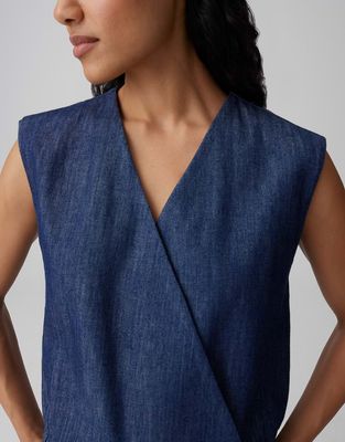 Opus Vest Wiona van zacht chambray denim