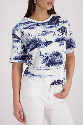 Monari T-Shirt blauw print