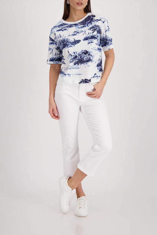 Monari T-Shirt blauw print