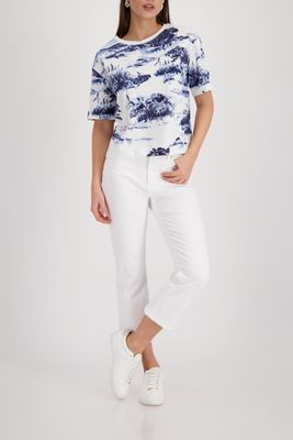 Monari T-Shirt blauw print