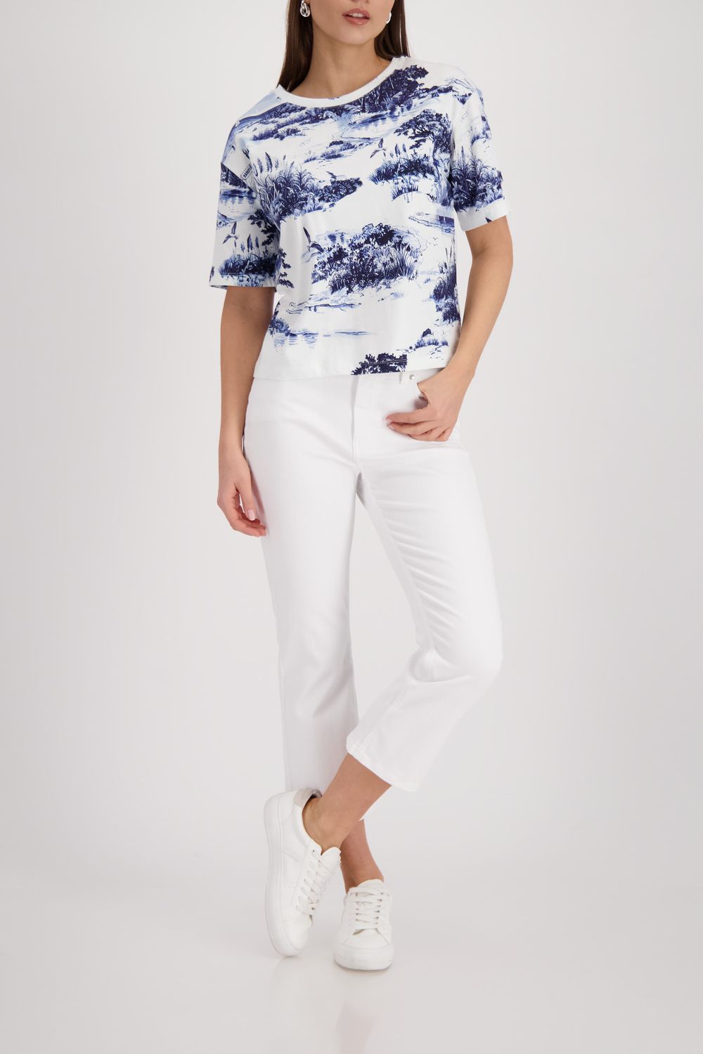 Monari T-Shirt blauw print