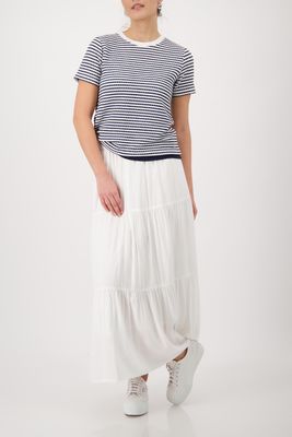 Monari T-Shirt marine fijne streep